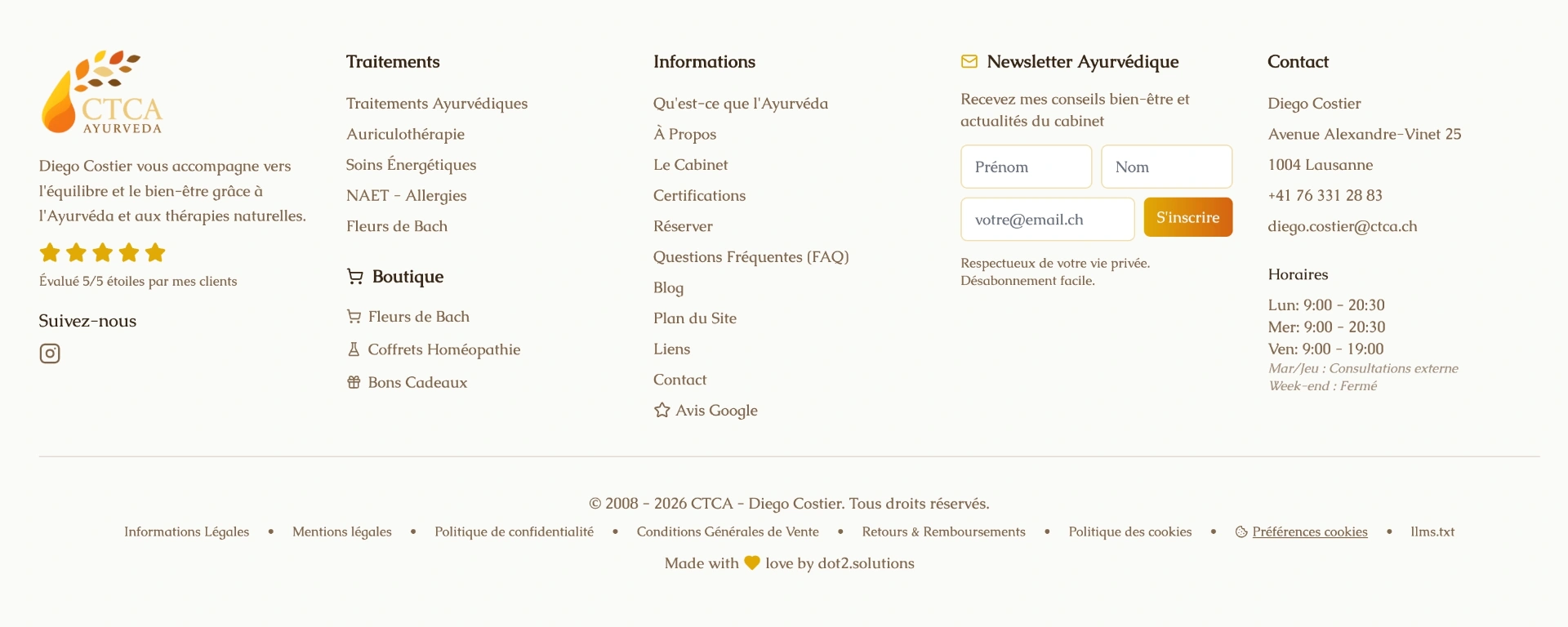 CTCA Fusszeile