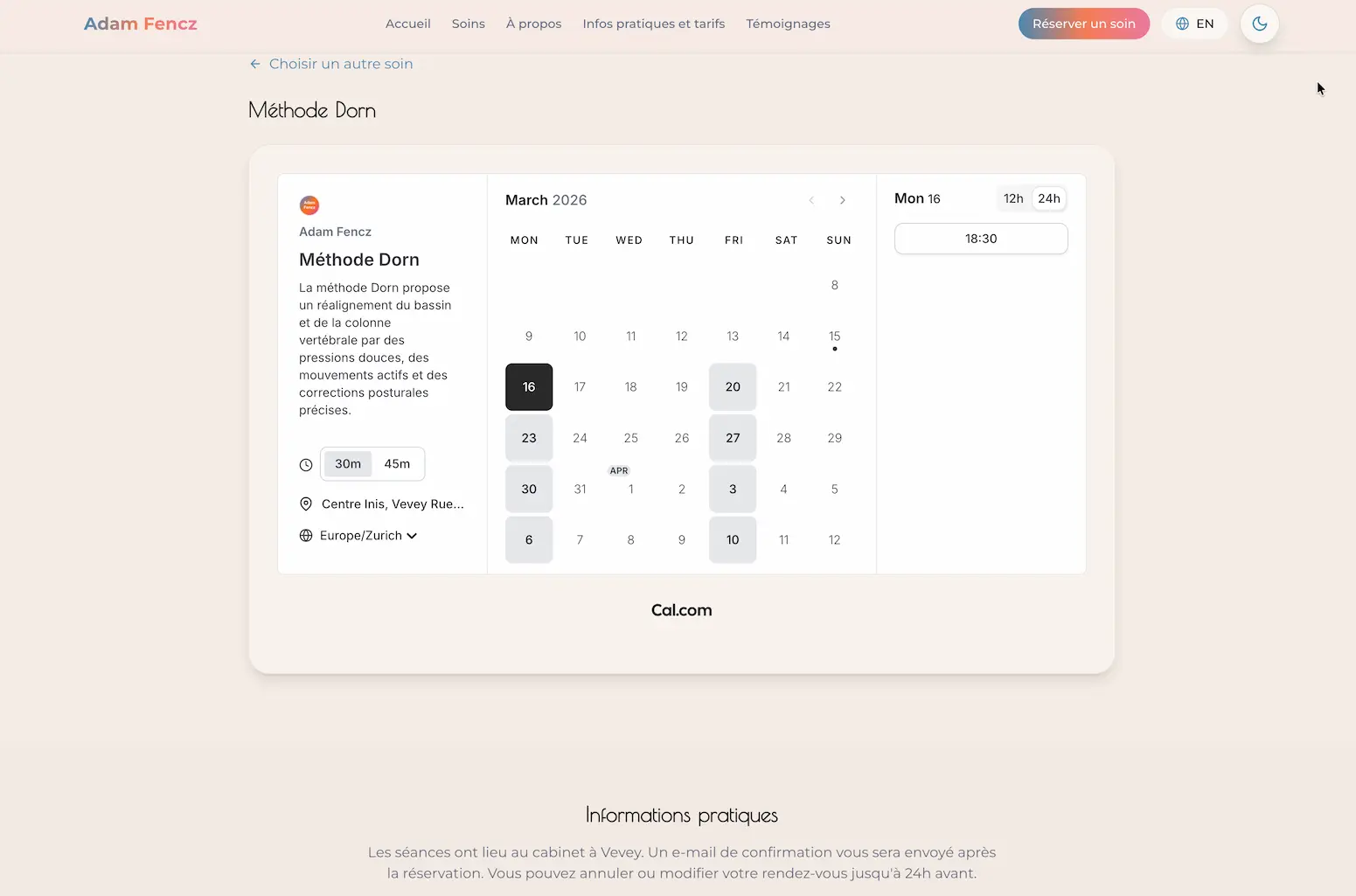 Cal.com Buchungsintegration